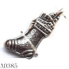 Pendant Lead-Free Zinc Alloy Jewelry Findings, Boots 24x11mm hole=1mm, Sold per pkg of 500