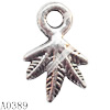 Pendant Lead-Free Zinc Alloy Jewelry Findings, Leaf 12x7.5mm hole=1mm, Sold per pkg of 2000