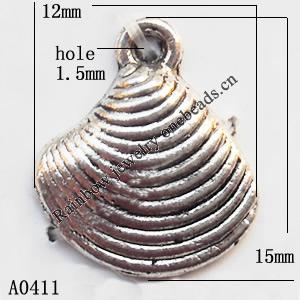 Pendant Lead-Free Zinc Alloy Jewelry Findings, 12x15mm hole=1.5mm, Sold per pkg of 1000