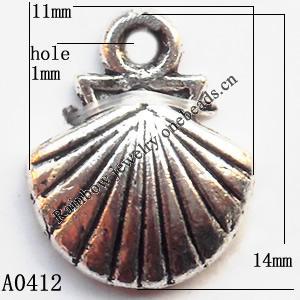 Pendant Lead-Free Zinc Alloy Jewelry Findings, 11x14mm hole=1mm, Sold per pkg of 1000