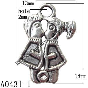 Pendant Lead-Free Zinc Alloy Jewelry Findings, 16x23mm hole=2.5mm, Sold per pkg of 500