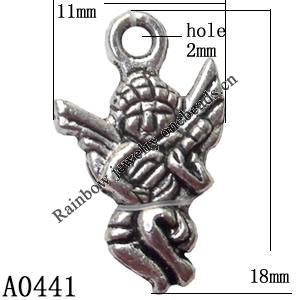 Pendant Lead-Free Zinc Alloy Jewelry Findings, 11x18mm hole=2mm, Sold per pkg of 1000