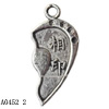 Pendant Lead-Free Zinc Alloy Jewelry Findings, 14x31mm hole=2mm, Sold per pkg of 500