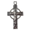 Pendant Lead-Free Zinc Alloy Jewelry Findings, Cross 19x33mm hole=1mm, Sold per pkg of 300