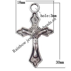 Pendant Lead-Free Zinc Alloy Jewelry Findings, 30x18mm hole=3mm, Sold per pkg of 500