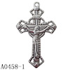 Pendant Lead-Free Zinc Alloy Jewelry Findings, Cross 22x37mm hole=1mm, Sold per pkg of 400