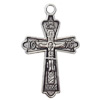 Pendant Lead-Free Zinc Alloy Jewelry Findings, Cross 29x18mm hole=1.5mm, Sold per pkg of 500