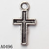 Pendant Lead-Free Zinc Alloy Jewelry Findings, Cross 8x15mm hole=1.5mm, Sold per pkg of 2000