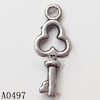 Pendant Lead-Free Zinc Alloy Jewelry Findings, Key 6x16mm hole=1mm, Sold per pkg of 2000