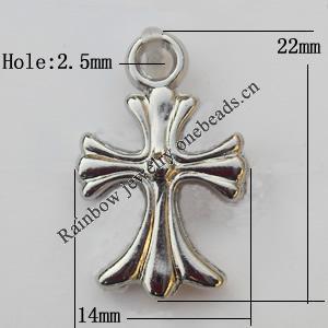 Jewelry findings, CCB plastic Pendants, Cross 14x22mm, Sold by Bag