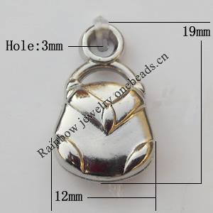 Jewelry findings, CCB plastic Pendants, Handbag 12x19mm, Sold by Bag