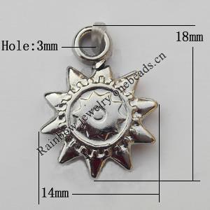 Jewelry findings, CCB plastic Pendants, Flower 14x18mm, Sold by Bag
