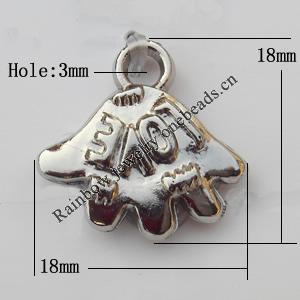Jewelry findings, CCB plastic Pendants, Hand with LOVE 18x18mm, Sold by Bag
