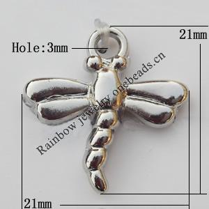 Jewelry findings, CCB plastic Pendants, Dragonfly 21x21mm, Sold by Bag