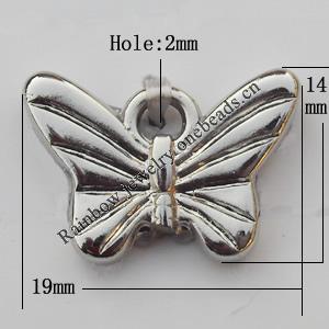 Jewelry findings, CCB plastic Pendants, Butterfly 19x14mm, Sold by Bag