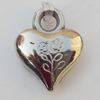 Jewelry findings, CCB plastic Pendants, Heart 14x17mm, Sold by Bag