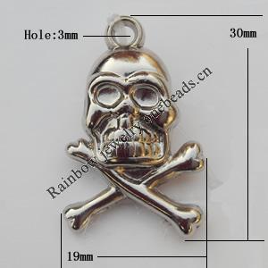 Jewelry findings, CCB plastic Pendants, Skeleton 19x30mm, Sold by Bag