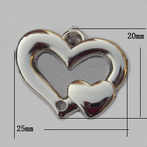 Jewelry findings, CCB plastic Pendants, Hollow Heart 20x25mm, Sold by Bag