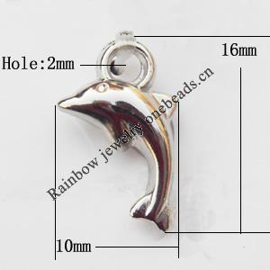Jewelry findings, CCB plastic Pendants, Dolphin 10x16mm, Sold by Bag