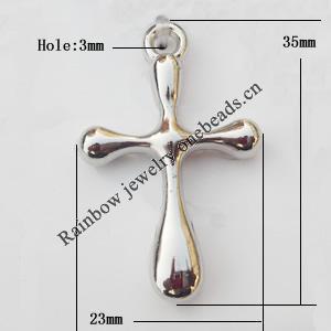 Jewelry findings, CCB plastic Pendants, Cross 23x35mm, Sold by Bag