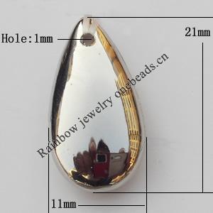 Jewelry findings, CCB plastic Pendants, Flat Teardrop 11x21mm, Sold by Bag