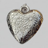 Jewelry findings, CCB plastic Pendants, Heart 24x25mm, Sold by Bag