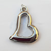 Jewelry findings, CCB plastic Pendants, Hollow Heart 17x22mm, Sold by Bag