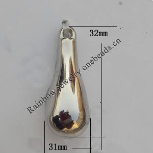 Jewelry findings, CCB plastic Pendants, 10x22mm, Sold by Bag