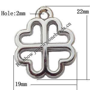 Jewelry findings, CCB plastic Pendants,Hollow Flower 19x22mm, Sold by Bag
