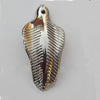 Jewelry findings, CCB plastic Pendants, Leaf 15x31mm, Sold by Bag