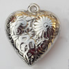 Jewelry findings, CCB plastic Pendants, Heart 27x30mm, Sold by Bag