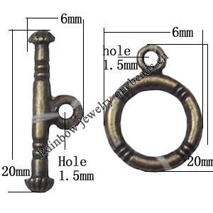 Clasp, Zinc alloy Jewelry Finding, Lead-Free, 12x16mm 20x6mm, Sold by KG