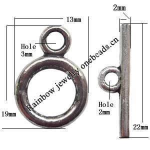 Clasp, Zinc alloy Jewelry Finding, Lead-Free, 13x19mm 22x2mm, Sold by KG