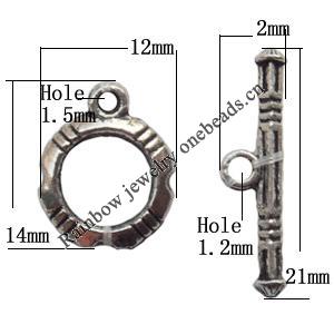 Clasp, Zinc alloy Jewelry Finding, Lead-Free, 12x14mm 21x2mm, Sold by KG