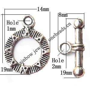 Clasp, Zinc alloy Jewelry Finding, Lead-Free, 14x19mm 8x19mm, Sold by KG