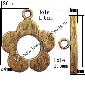 Clasp, Zinc alloy Jewelry Finding, Lead-Free, 20x24mm 23x3mm, Sold by KG