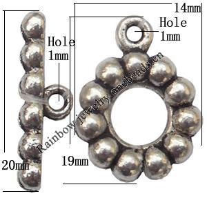 Clasp, Zinc alloy Jewelry Finding, Lead-Free, 14x19mm 20x2.5mm, Sold by KG
