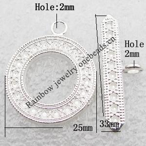 Clasp, Zinc alloy Jewelry Finding, Lead-Free, 25mm 33x5mm, Sold by KG