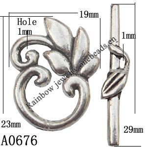 Clasp, Zinc alloy Jewelry Finding, Lead-Free, 23x19mm 2.5x29mm, Sold by KG