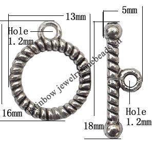Clasp, Zinc alloy Jewelry Finding, Lead-Free, 13x16mm 5x18mm, Sold by KG