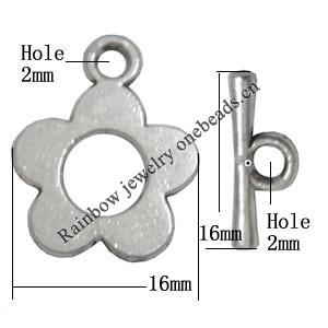 Clasp, Zinc alloy Jewelry Finding, Lead-Free, 16x20mm 2x16mm, Sold by KG