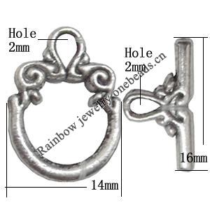 Clasp, Zinc alloy Jewelry Findings, Lead-Free, 20x14mm 16x8mm, Sold by KG