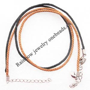 Necklace, waxed cotton, Mix color Mix size Mix style 1.5-3mm, Sold by Group