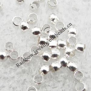 Copper/Brass Spacer Bead, Silver color 1.5mm, Sold by Group
