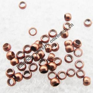 Copper/Brass Spacer Bead, 1.5mm, Red bronze Sold by Group