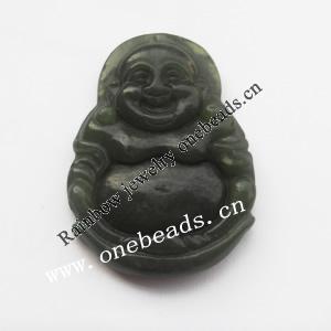 hand-carved gemstone Beads, 28x38x7mm Sold by Bag