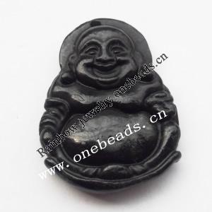 hand-carved jade Pendant, Buddha 37x28x7mm Sold by Bag