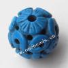 hand-carved Turquoise Beads, Round 21mm Sold by Bag