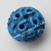 hand-carved Turquoise Beads, Flat Round 19x27mm Sold by Bag
