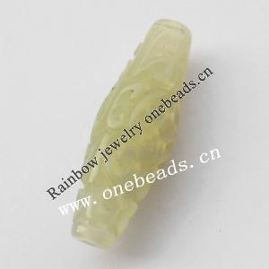 Hand-carved Jade Beads, Tube 14x45mm Sold by Bag
